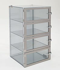 Static dissipative PVC 4 Chamber Wafer Box Desiccator Cabinet
