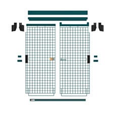 SEC55K3-SLKIT SlideSecure Sliding Door Retrofit Kit for 48″ Long Super Erecta Security Shelving, Metroseal Green Epoxy finish by Metro