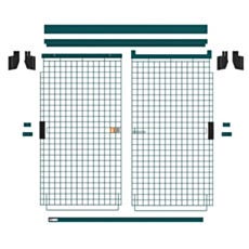 SEC56K3-SLKIT SlideSecure Sliding Door Retrofit Kit for 60″ Long Super Erecta Security Shelving, Metroseal Green Epoxy finish by Metro