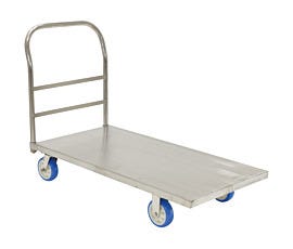 image of a stainless steel platform truck by vestil, model#SSPT-2448