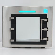 Electronic cleanroom pass-thru for healthcare, pharmaceutical, cGMP facilities