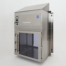 Smart Pass-through box with side-mount UV light and recirculating HEPA filtration