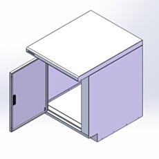 CAD of stainless steel workbench cabinet, 24