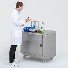 stainless steel base cabinet with casters for laboratory practice