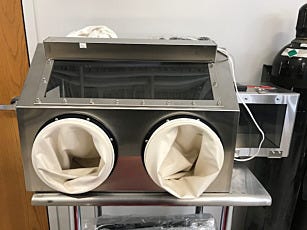 304 Stainless steel glovebox with side airlock for life science testing