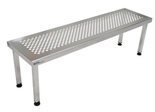 Cleanroom Steel Perforated Top Free Standing Gowning Bench