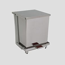 7-gallon waste receptacle in BioSafe 304 stainless steel with foot pedal