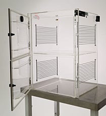 Acrylic 2 Chamber Desiccator Cabinet, Open