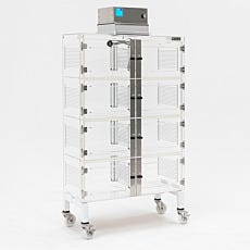 Laminar Flow Cabinet with mini FFU and stand with casters for optical assembly storage