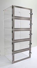 Acrylic 5 Chamber Wafer Box Desiccator Cabinet