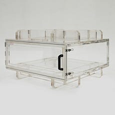 Extra-large acrylic vacuum chamber with front-swing lid