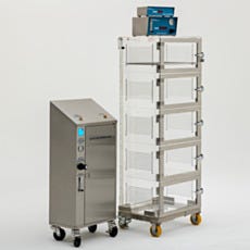 full view of nitrogen desiccator cabinet with nitrogen generator, dual purge and nitrowatch