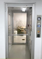 Air shower installed in a cannabis grow room