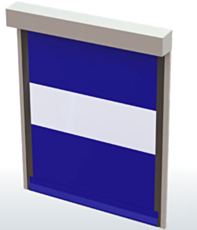High-speed blue Cleanroom Roll-Up Door