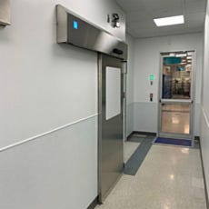 in situ shot of automatic sliding door