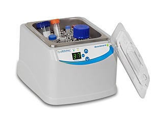 2L Bead and water bath with test bottles submerged in thermal beads and lift-off lid