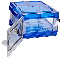 BEL-ART Secador Desiccator Cabinet Clear with Blue Caps Open