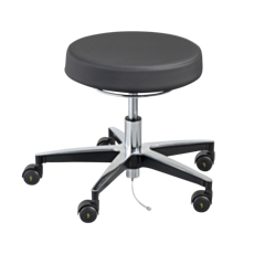 biogrip stool with black vinyl seat and aluminum base