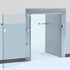 BioSafe CleanMount pass-through showing chamber interior and glass doors