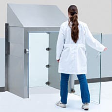 BioSafe CleanMount pass-through with flush floor mount installation