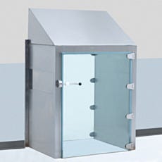 BioSafe CleanMount pass-through side view with sloped top