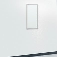 full view of framed biosafe cleanroom mirror mounted on wall