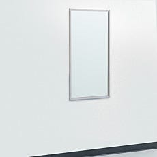 full view of framed biosafe cleanroom mirror mounted on wall