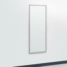 full view of framed biosafe cleanroom mirror mounted on wall