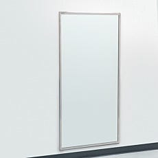 full view of framed biosafe cleanroom mirror mounted on wall