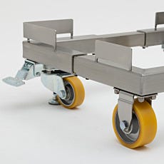 A view of the rear brackets of the BioSafe® Mobile Base