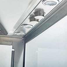 BioSafe universal canopy fume hood interior halogen light detail