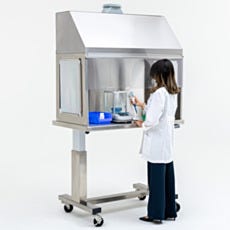 BioSafe universal canopy fume hood with stainless steel construction and enclosed work area