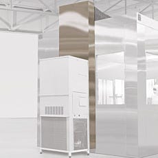 Stainless steel vertical air return plenum for cleanroom HVAC ducting