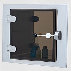 Pass-Through Chamber with Bronze Tempered Glass, Holding Lab Supplies