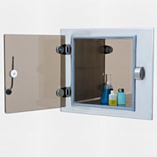 Pass-Through Chamber with Bronze Tempered Glass, Holding Lab Supplies