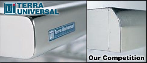 Comparison of Terra Universal bench edges versus the competition