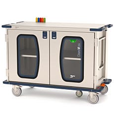 CaseVue Surgical Case Cart with clear doors and 5th wheel by Metro, 57.5