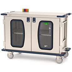 casevue surgical case cart with 2 windows and pull out shelf by metro