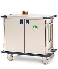 metro's surgical casevue case cart with solid doors