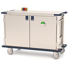 casevue surgical case cart with solid doors by metro