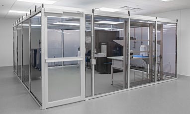 left side front view of valuline hardwall cleanroom