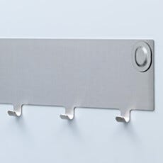 Wall-mounted cleanroom coat rack for gowning room garment storage