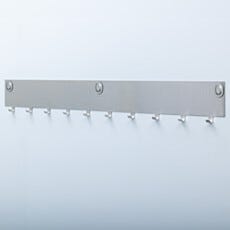 Wall-mounted cleanroom 10-hook coat rack for gowning room garment storage