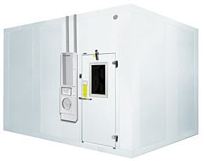 Custom cold room with digital controls and viewing window for blood plasma storage