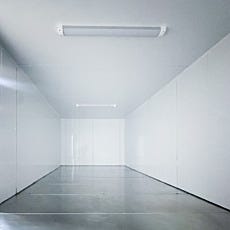 interior view of custom cold room with wihte steel finish
