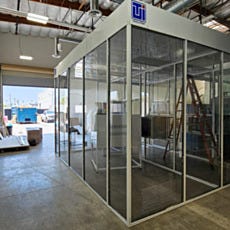 back view of custom hardwall modular cleanroom