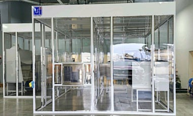 front view of custom hardwall modular cleanroom