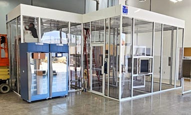 full view of custom hardwall modular cleanroom