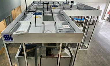top view of custom hardwall modular cleanroom