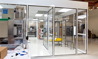 back left view of custom hardwall modular cleanroom